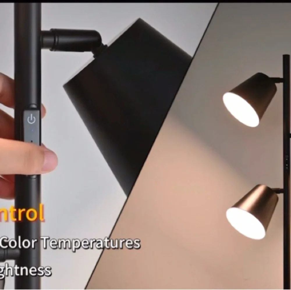 Modern Black Floor Lamp with Remote NIB